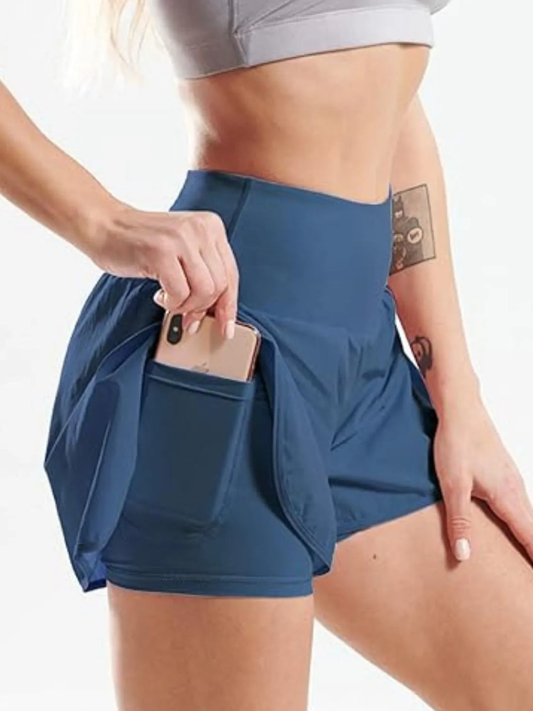 Pocketed High Waist Active Shorts 