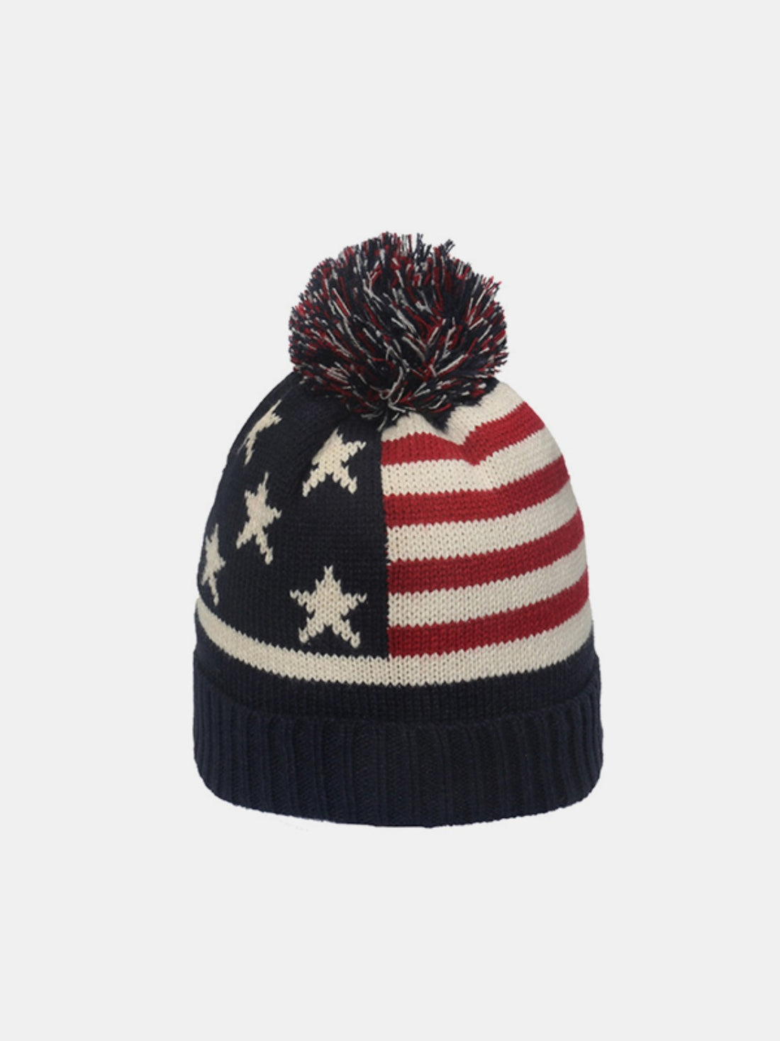 Roll Rim US Flag Knit Hat 