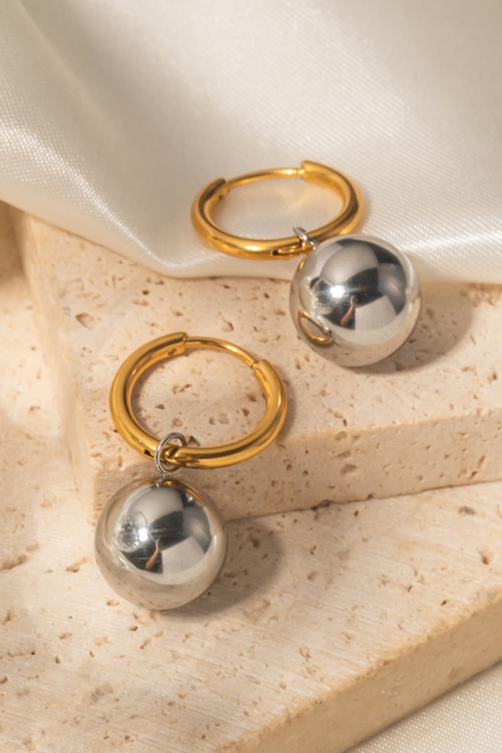 18K Gold-Plated Copper Ball Drop Earrings 