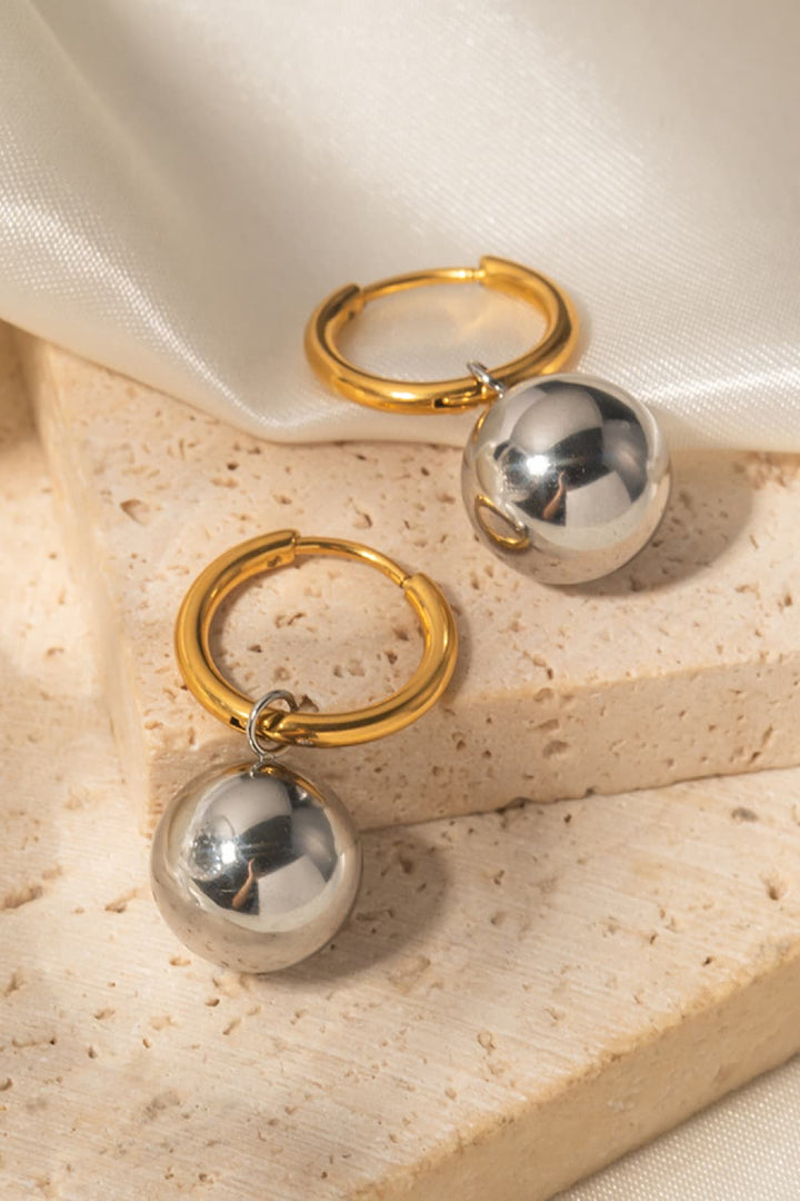 18K Gold-Plated Copper Ball Drop Earrings 