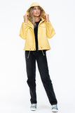 How Dare U Drawstring Hem PU Leather Zip Up Jacket 