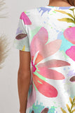 FAM-FAM Printed V-Neck Short Sleeve T-Shirt 
