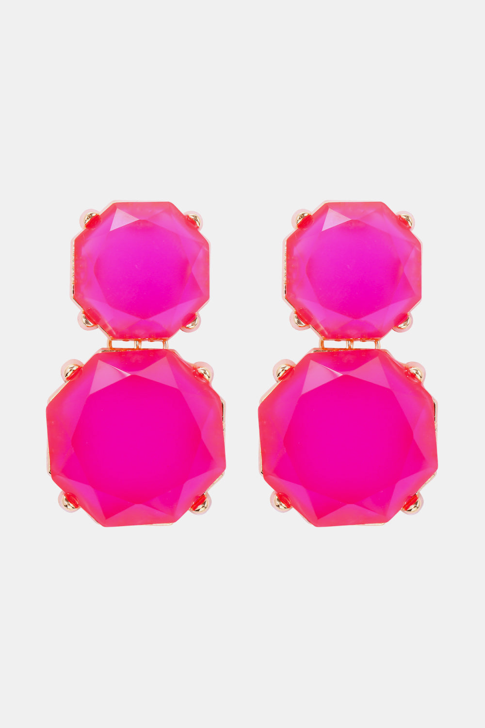 Geometrical Shape Zinc Alloy Frame Dangle Earrings 