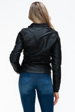 YMI Removable Faux Layered Multi-Pocket Jacket with Fuzzy Hood 