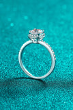 1 Carat Moissanite 925 Sterling Silver Halo Ring 