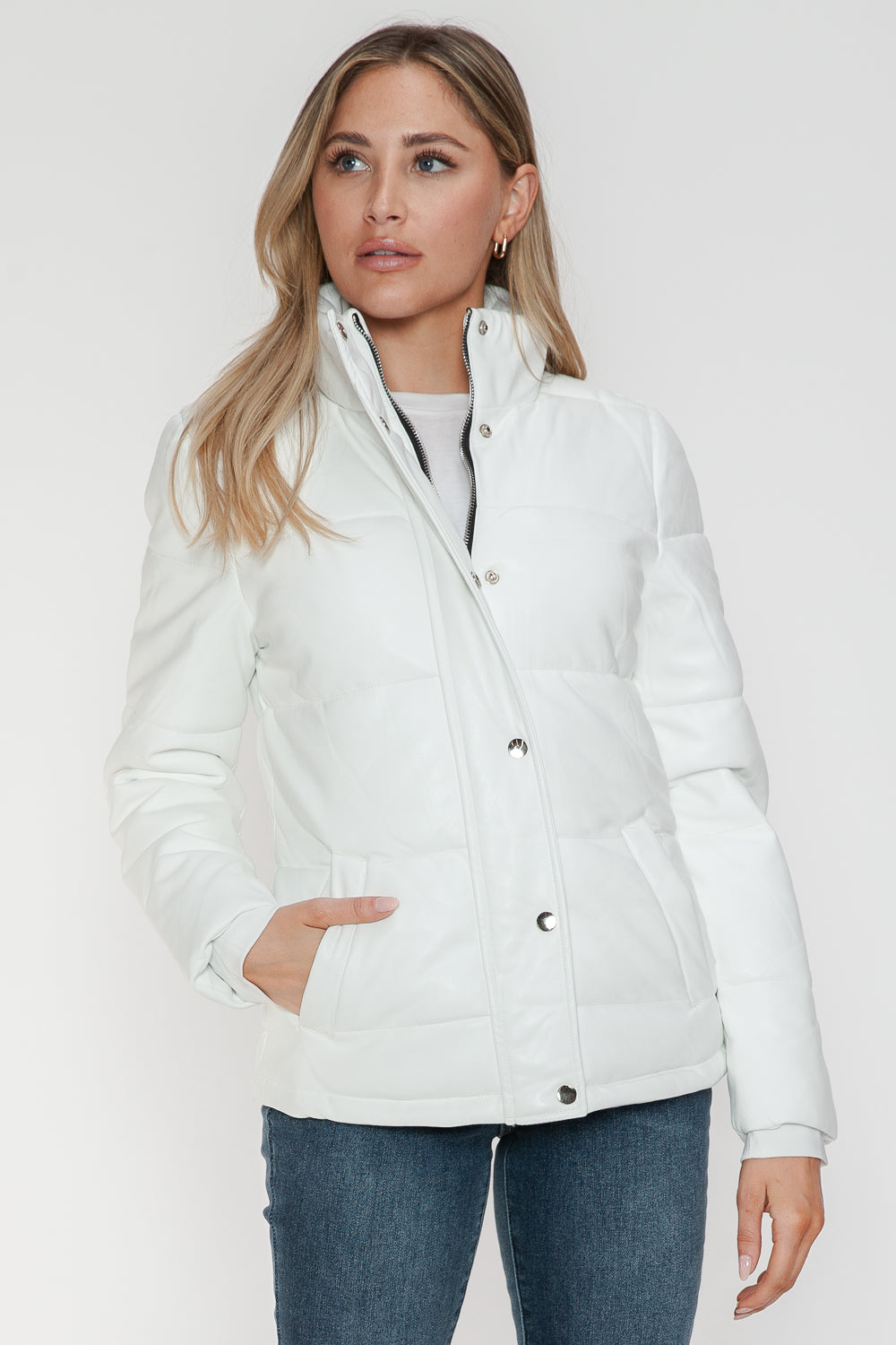 YMI Pocketed Zip Up Turtleneck Puffer Jacket 