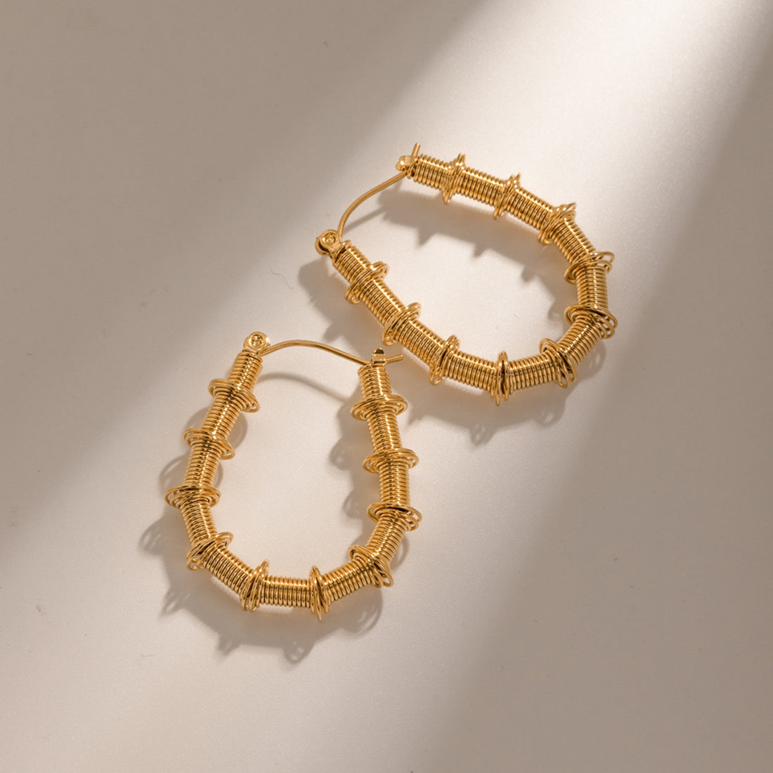 Gold-Plated Stainless Steel Hoop Earrings 