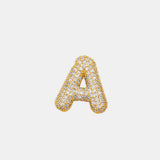 Inlaid Zircon Bubble Initial Necklace 