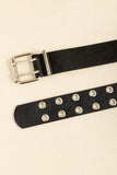 PU Leather Two Row Eyelet Belt 