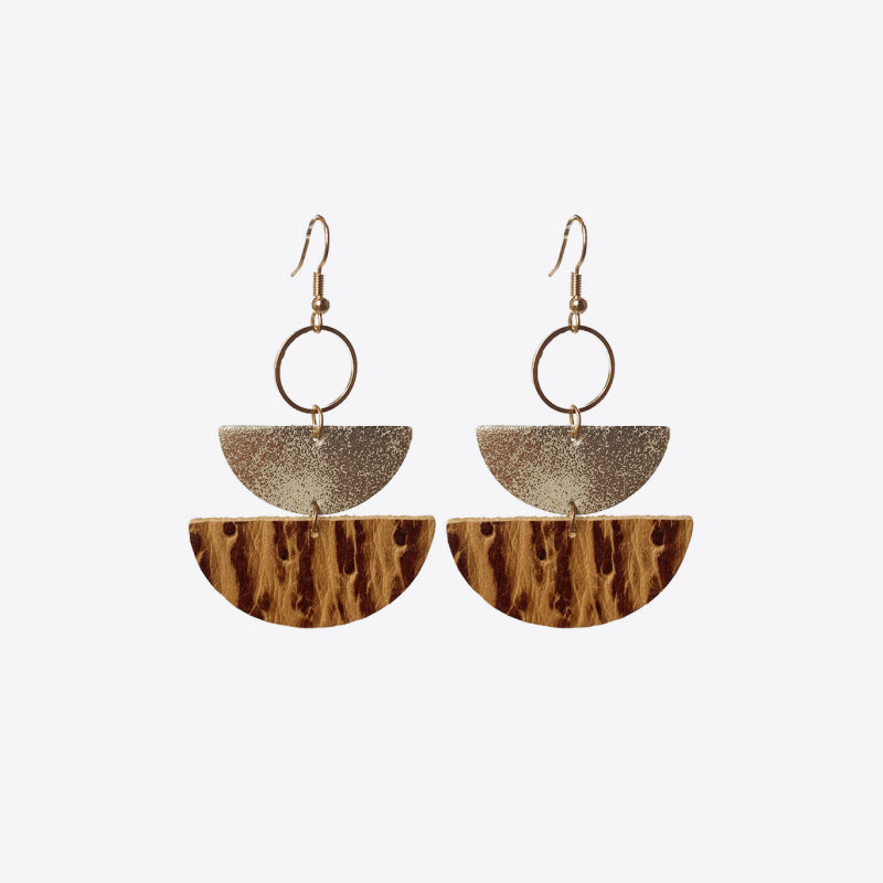 PU Semicircle Drop Earrings 