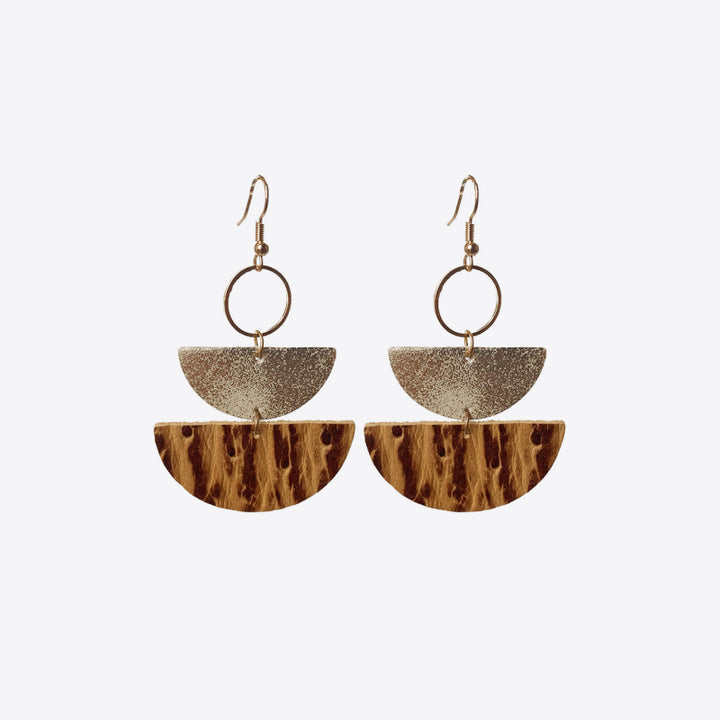 PU Semicircle Drop Earrings 