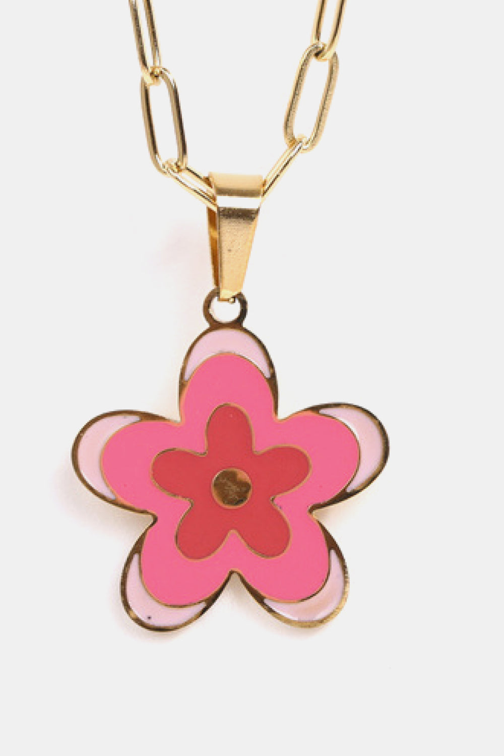 Flower Pendant Stainless Steel Necklace 
