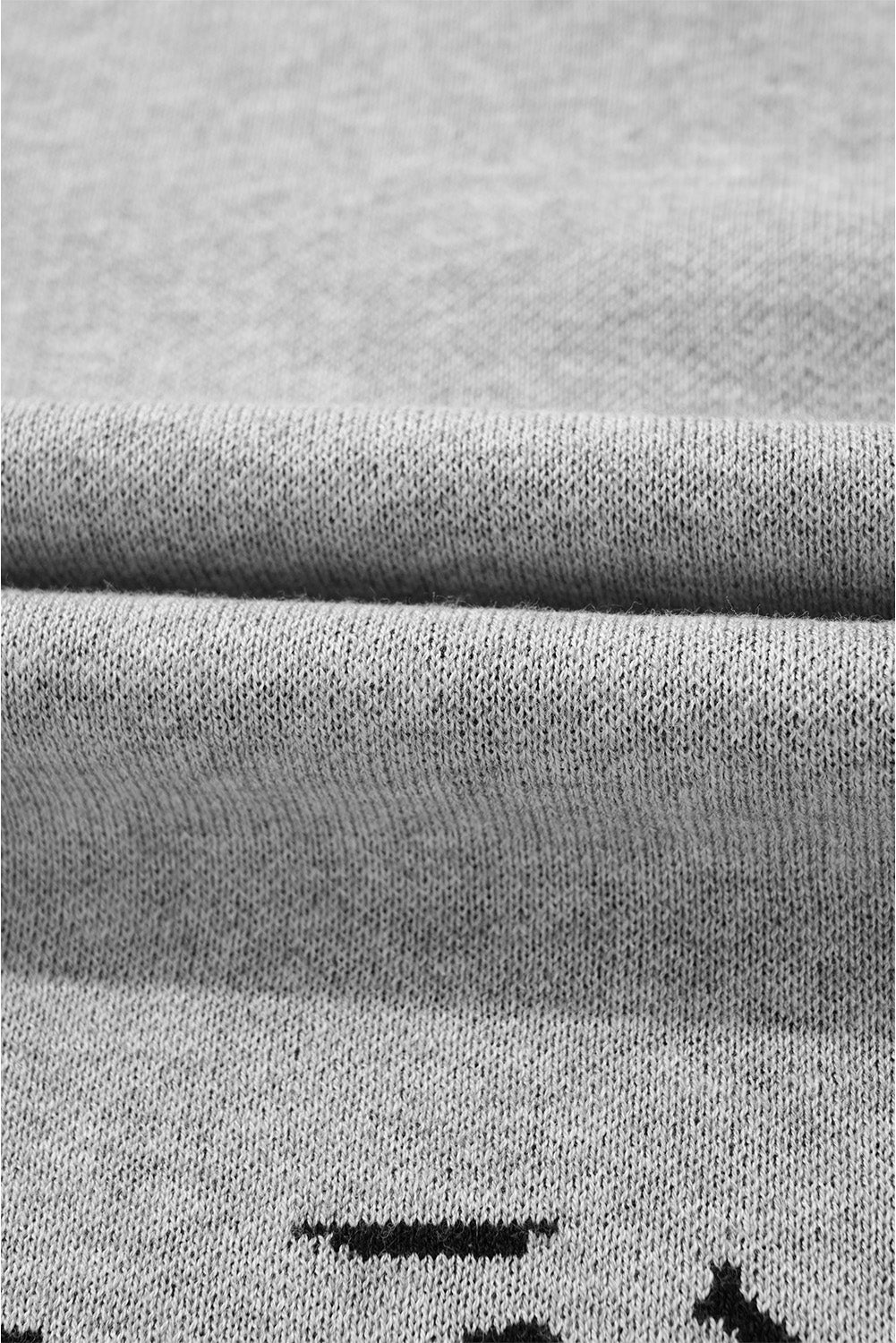 Slit Leopard Mock Neck Dropped Shoulder Sweater 