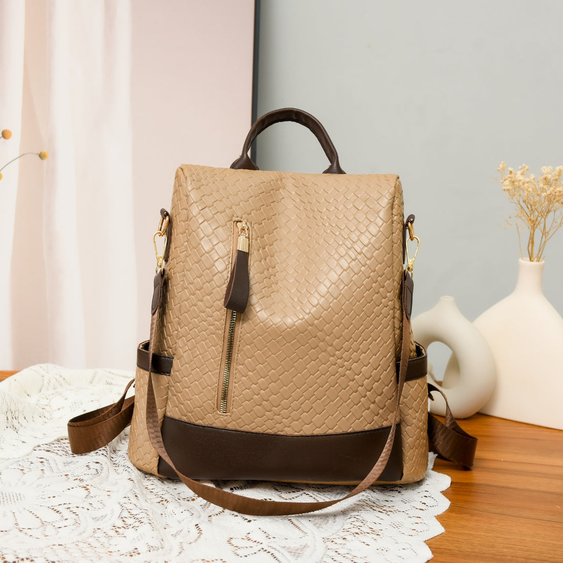 PU Leather Backpack Bag 