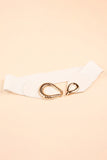 Ribbed Alloy Buckle Elastic Belt 