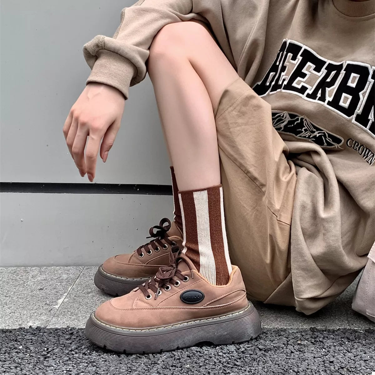 Contrast Striped Crew Socks Lingerie & Nightwear