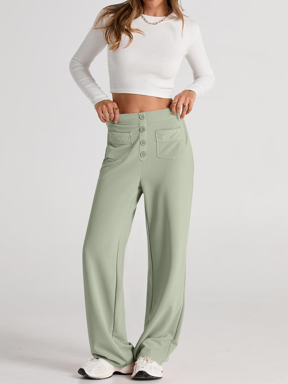High Waist Wide Leg Pants Pants