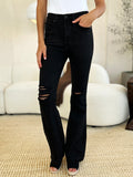 Judy Blue Full Size High Waist Distressed Flare Jeans 