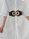 Alloy Buckle Elastic PU Belt 