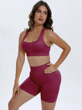 Scoop Neck Wide Strap Top and Shorts Active Set 