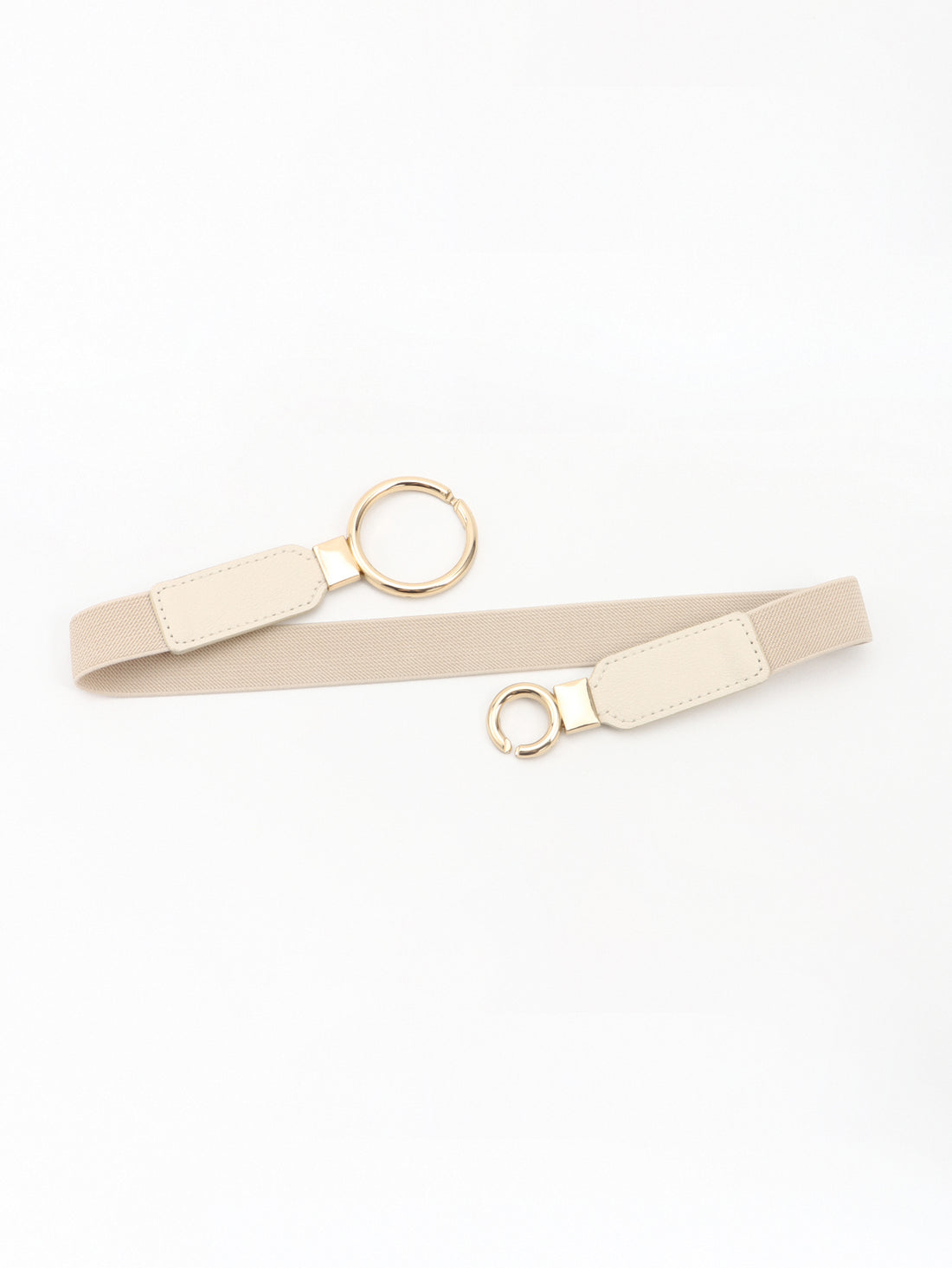 Double Ring Buckle Elastic PU Belt 