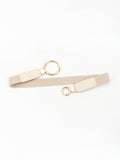 Double Ring Buckle Elastic PU Belt 