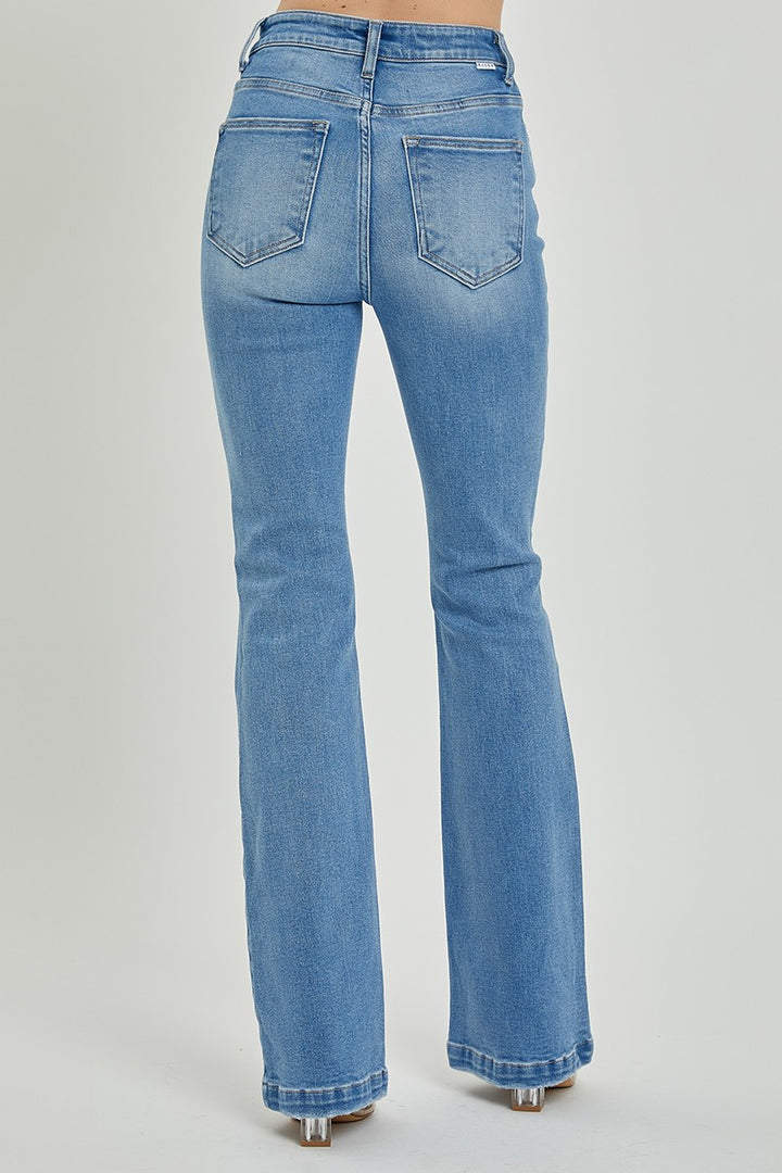 RISEN Full Size High Rise Button Fly Bootcut Jeans 