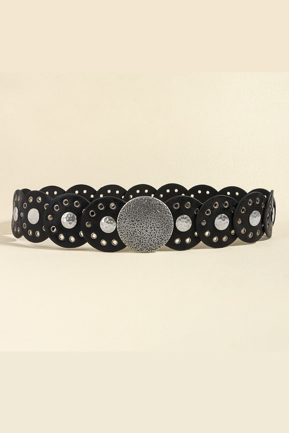 Round Shape PU Leather Belt 
