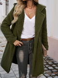 Devine Pocketed Long Sleeve Hooded Teddy Coat 