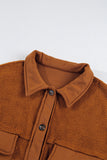 Pocketed Collared Neck Dropped Shoulder Jacket 