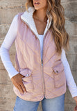Fuzzy Zip Up Vest Coat with Pockets 