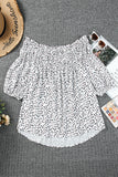 Plus Size Printed Off-Shoulder Half Sleeve Blouse 