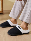 Horn Buckle Furry Texture Flat Slippers 