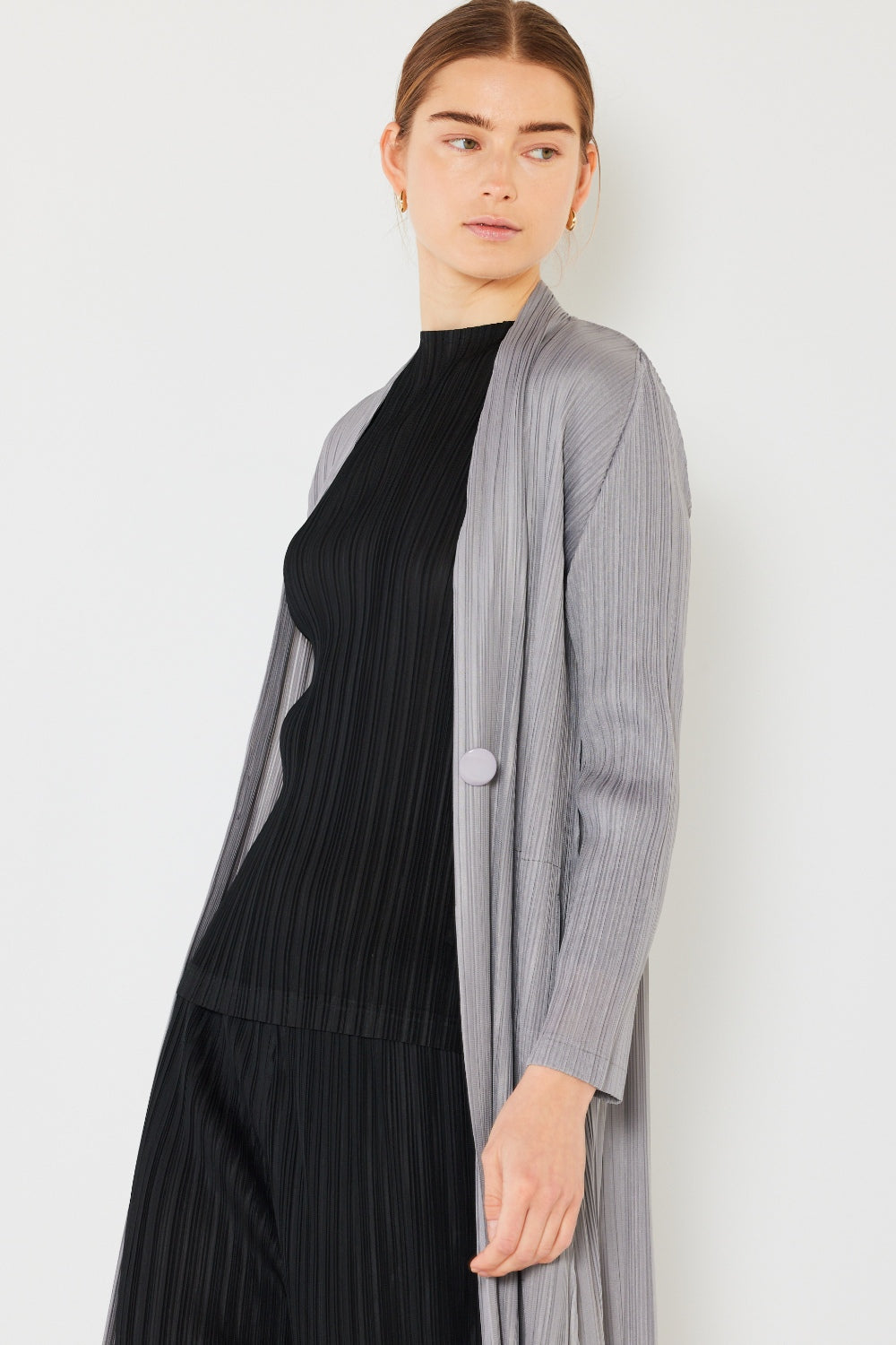 Marina West Swim Pleated Long Sleeve Cardigan 