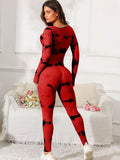 Scoop Neck Long Sleeve Active Jumpsuit 