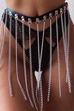Fringed Chain PU Leather Belt 