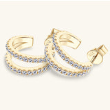 Moissanite 925 Sterling Silver C-Hoop Earrings 