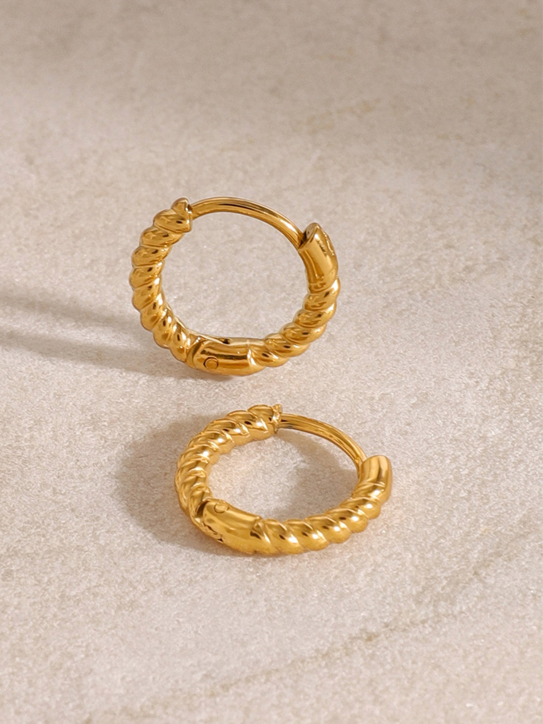 18K Gold-Plated Stainless Steel Huggie Earrings 