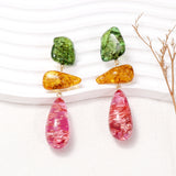 Alloy & Resinous Dangle Earrings 