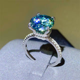 5 Carat Moissanite Zircon 925 Sterling Silver Ring 