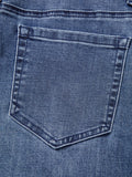 High Waist Button Zip Flare Leg Jeans 