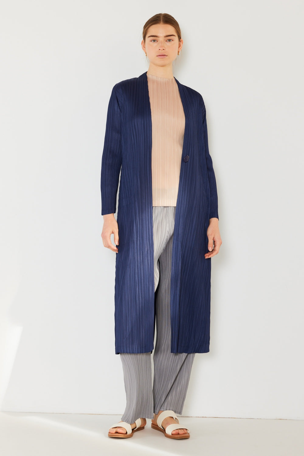 Marina West Swim Pleated Long Sleeve Cardigan 