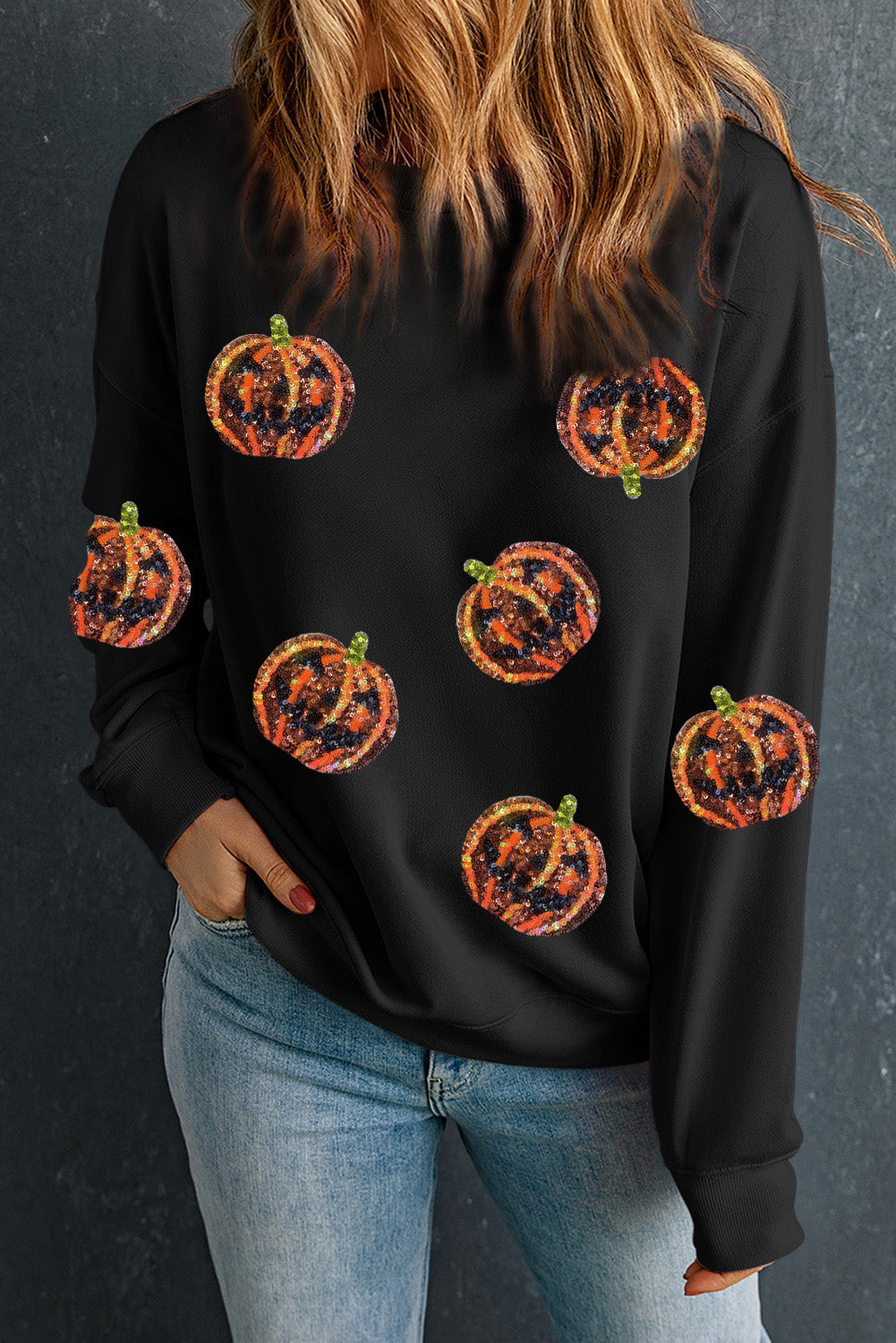 Pumpkin Dropped Shoulder Sweatshirt 