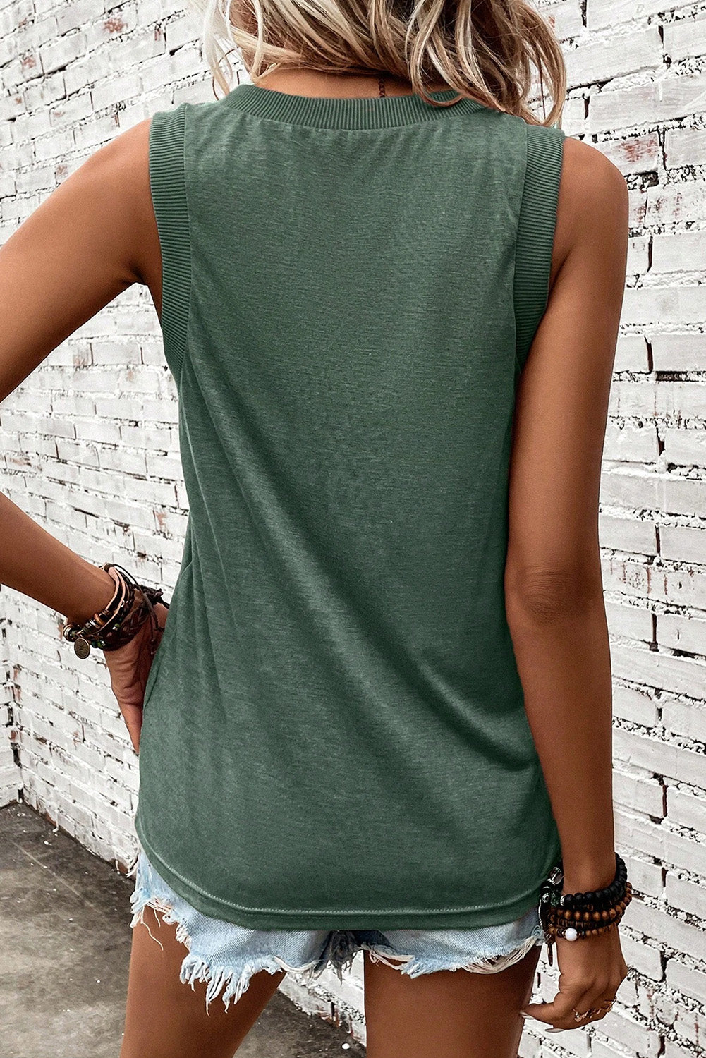 V-Neck Wide Strap Tank 