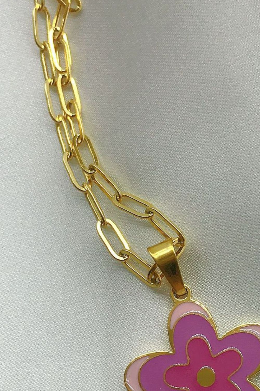 Flower Pendant Stainless Steel Necklace 