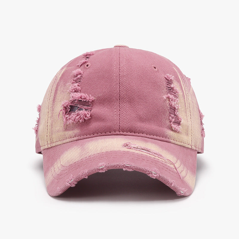 Distressed Adjustable Cotton Baseball Cap 