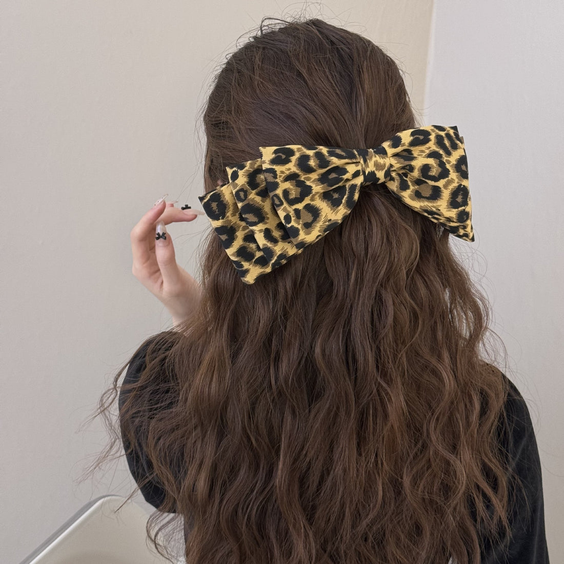 2 Piece Leopard Bow Hair Clip 