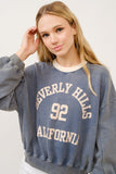 And The Why BEVERLY HILLS 92 CALIFORNIA Contrast Crop Sweatshirt 