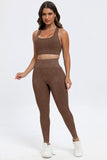3 Piece Washed Square Neck Wide Strap Active Set 
