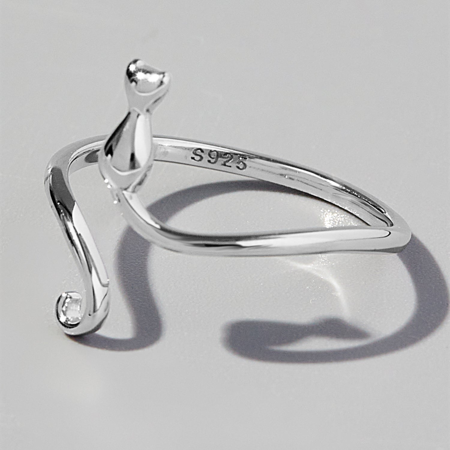 Cat Shape 925 Sterling Silver Ring 